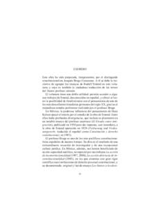 EXORDIO Esta obra ha sido preparada, íntegramente, por el distinguido constitucionalista Joaquín Brage Camazano. A él se debe la iniciativa de agrupar los ensayos de Rudolf Smend en este volumen, y suya es también la