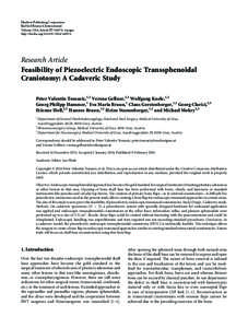 Feasibility of Piezoelectric Endoscopic Transsphenoidal Craniotomy: A Cadaveric Study