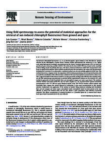 Using field spectroscopy to assess the potential of statistical approaches for the retrieval of sun-induced chlorophyll fluorescence from ground and space