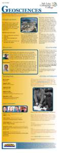 July 15, 2014  GEOSCIENCES Semi-Monthly Newsletter for Students and Recent Graduates from the SLCC Geosciences Department