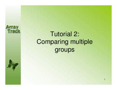 Topic 2: Comparing multiple groups