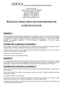 ASSOCIATION TECHNIQUE ENERGIE ENVIRONNEMENT  GROUPE OUEST C/ECOLE DES MINES DE NANTES 4 rue Alfred Kastler - BP[removed]NANTES CEDEX 3