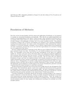 c D. HestenesOriginally published as Chapter 9 in the ﬁrst edition of New Foundations for Classical Mechanics, Foundations of Mechanics