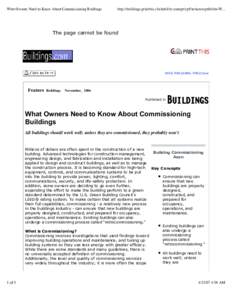 What Owners Need to Know About Commissioning Buildings