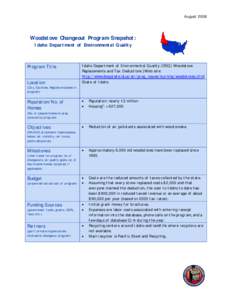 Woodstove Changeout Program Snapshot: Idaho Department of Environmental Quality