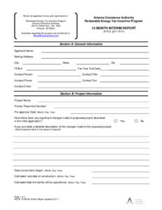 Return all application forms and attachments to: Renewable Energy Tax Incentive Program Arizona Commerce Authority 333 N. Central Ave., Ste[removed]Phoenix, AZ 85004