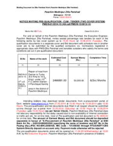 Bidding Document for Zilla Parishad Work (Paschim Medinipur Zilla Parishad)  Paschim Medinipur Zilla Parishad Midnapore : [removed]Phone[removed]
