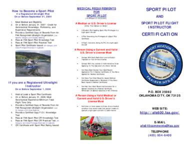 Sport Pilot Flight Instructor Certification - Front