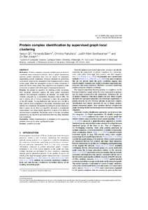 BIOINFORMATICS  Vol. 24 ISMB 2008, pages i250–i258 doi:bioinformatics/btn164  Protein complex identiﬁcation by supervised graph local