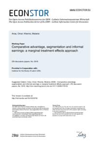 Comparative Advantage, Segmentation and Informal Earnings: A Marginal Treatment Effects Approach