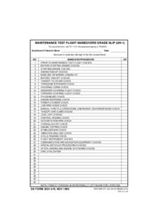 MAINTENANCE TEST FLIGHT MANEUVERS GRADE SLIP (UH-1)