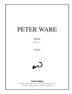 PETER WARE Kabah String Octet Urtext