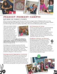 PEABODY PRIMARY CAMPUS With an environment designed around the needs of the Cluster’s youngest students, Peabody provides a nurturing, developmentally appropriate beginning to students’ school experience. Using Respo