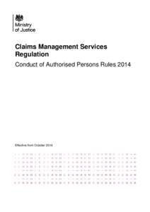 Conduct of Authorised Persons Rules 2014