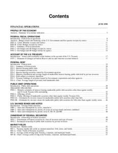 Contents JUNE 1998 FINANCIAL OPERATIONS PROFILE OF THE ECONOMY Analysis.--Summary of economic indicators . . . . . . . . . . . . . . . . . . . . . . . . . . . . . . . . . . . . . . . . . . . . . . . . . . . . . . . . . .