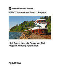 WSDOT Summary of Track 1 Projects