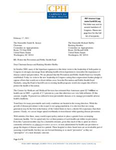 PDF Internet Copy www.FundCDC.org This letter was sent to several members of Congress. Please see page four for the full
