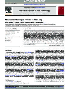 FOOD-05810; No of Pages 12 International Journal of Food Microbiology xxxxxx–xxx Contents lists available at SciVerse ScienceDirect  International Journal of Food Microbiology