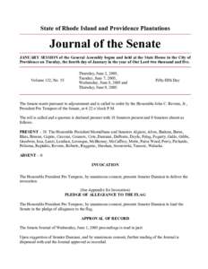 United States Senate / John C. Revens /  Jr. / Recorded vote / Division of the assembly / United States Constitution / Rhode Island Senate / Parliamentary procedure / Government / Quorum