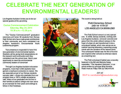 CELEBRATE THE NEXT GENERATION OF ENVIRONMENTAL LEADERS!