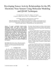 Developing Sensor Activity Relationships for the JPL Electronic Nose Sensors Us