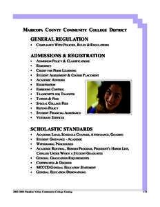 MARICOPA COUNTY COMMUNITY COLLEGE DISTRICT GENERAL REGULATION • COMPLIANCE WITH POLICIES, RULES & REGULATIONS
