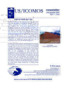 US/ICOMOS  newsletter 2nd quarter[removed]April — June)