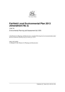 New South Wales  Fairfield Local Environmental Plan[removed]Amendment No 2) under the