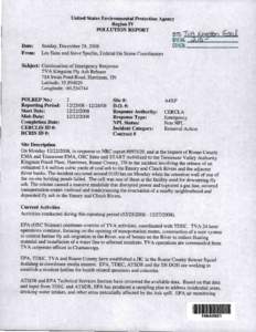 Tennessee River / Tennessee Valley Authority / United States Environmental Protection Agency / Kingston Fossil Plant / Agency for Toxic Substances and Disease Registry / Clinch River / Fly ash / Superfund / Harriman /  Tennessee / Geography of the United States / United States / Tennessee