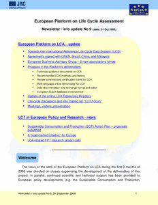 European Platform on Life Cycle Assessment: