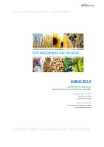 TRIGO CEBADA GIRASOL MAÍZ ARROZ  ESTIMACIONES AGRÍCOLAS JUNIO 2014 SUBSECRETARÍA DE AGRICULTURA