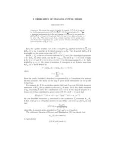 Mathematics / Discrete mathematics / Algebra / Distribution / Number theory / P-adic L-function / Main conjecture of Iwasawa theory / Valuation