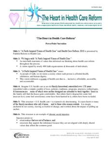 OCTOBER Page 1 of[removed]Reflections to help people of faith understand how health care reform moves us toward a more compassionate health care future that affords health, wholeness, and human dignity for all