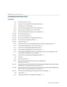 compendium: chapter 600  EXAMINATION PRACTICES Contents
