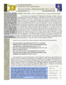 Nevada National Guard  Inspector General Situational Awareness Bulletin 2ND QUARTER FY 13 When you are commanding,