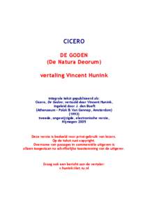 CICERO DE GODEN (De Natura Deorum)