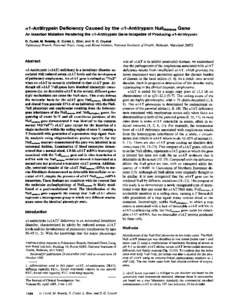 al -Antitrypsin Deficiency Caused by the al -Antitrypsin NUIlMattaWa Gene An Insertion Mutation Rendering the al -Antitrypsin Gene Incapable of Producing al -Antitrypsin D. Curiel, M. Brantly, E. Curiel, L. Stier, and R.