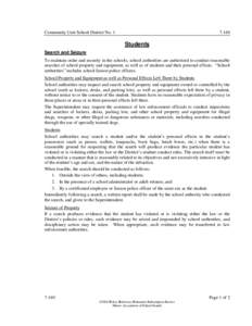 Vernonia School District 47J v. Acton / Search and seizure / Searches and seizures / Safford Unified School District v. Redding / R. v. M. / Law / Case law / New Jersey v. T. L. O.