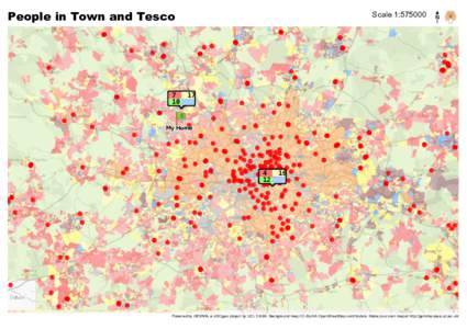 People in Town and Tesco  Scale 1:Hatching Green