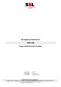 SSL Appraisal Specification  FAS-125 Visual Smoke Detection Systems  QA doc. ref.