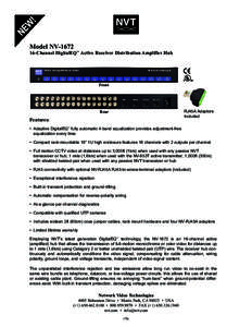 Model NVChannel DigitalEQ Active Receiver Distribution Amplifier Hub TM  Front