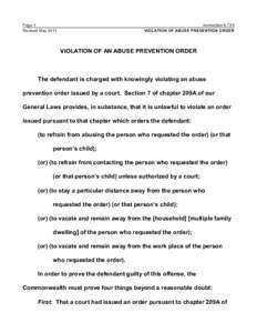 Page 1 Revised May 2011 Instruction[removed]VIOLATION OF ABUSE PREVENTION ORDER