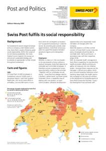 Post and Politics  Publisher and information office Swiss Post Corporate Communication