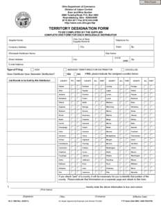 Print Form Ohio Department of Commerce Division of Liquor Control Beer and Wine Section 6606 Tussing Road, P.O. Box 4005 Reynoldsburg, Ohio[removed]