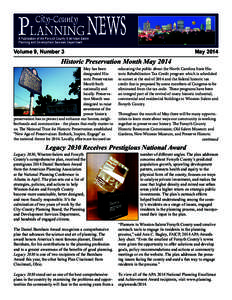 Volume 9, Number 3  May 2014 Historic Preservation Month May 2014 May has been