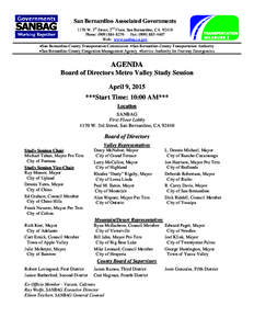 Agenda - Thursday, April 9, 2015