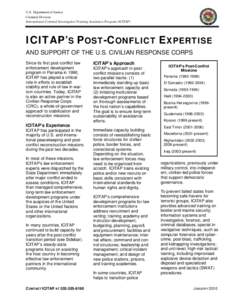 Icitap’s Post-Conflict Expertise And Support Of The U.S. Civilian Response Corps