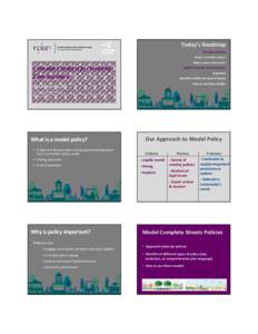 Road transport / Urban studies and planning / Sustainable transport / Complete streets / Cycling infrastructure / Walking / Policy / Comprehensive planning / Transport / Land transport / Transportation planning