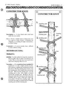 © 1999, Gerald L. Findley  CONSTRICTOR KNOT: ROPE WORKS + T