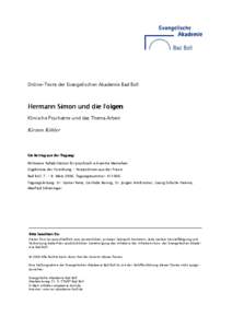 Online-Texte der Evangelischen Akademie Bad Boll  Hermann Simon und die Folgen